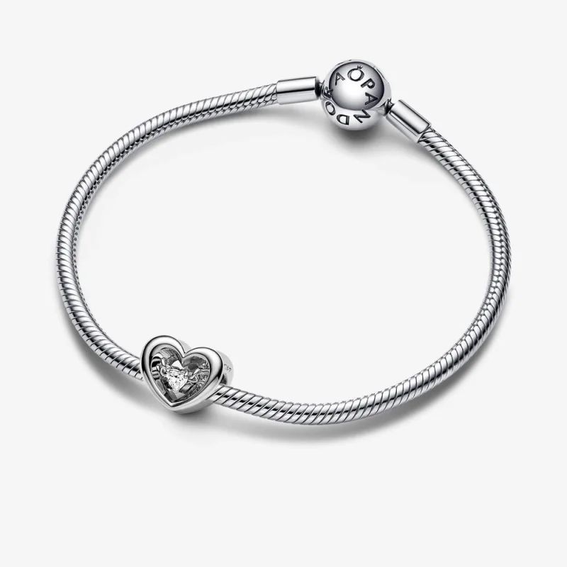 (Bild für) PANDORA Radiant Heart & Floating Stone Charm - 792493C01 - Ansicht 4