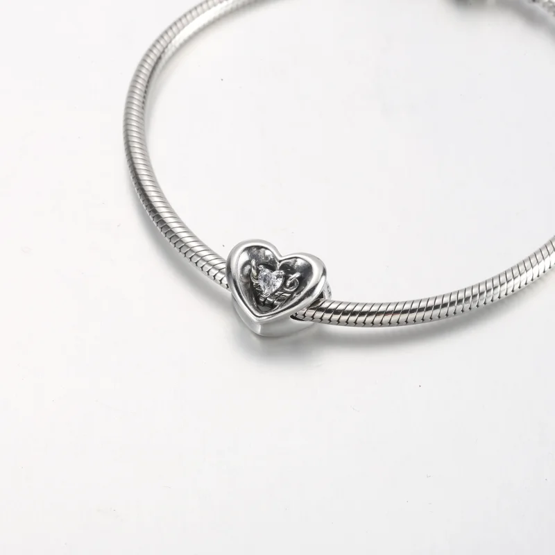 (Bild für) PANDORA Radiant Heart & Floating Stone Charm - 792493C01 - Ansicht 8