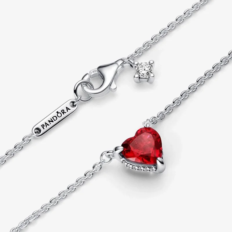 (Bild für) PANDORA Sparkling Heart Halo-Anhänger-Collier-Halskette - 392542C01 - Ansicht 4