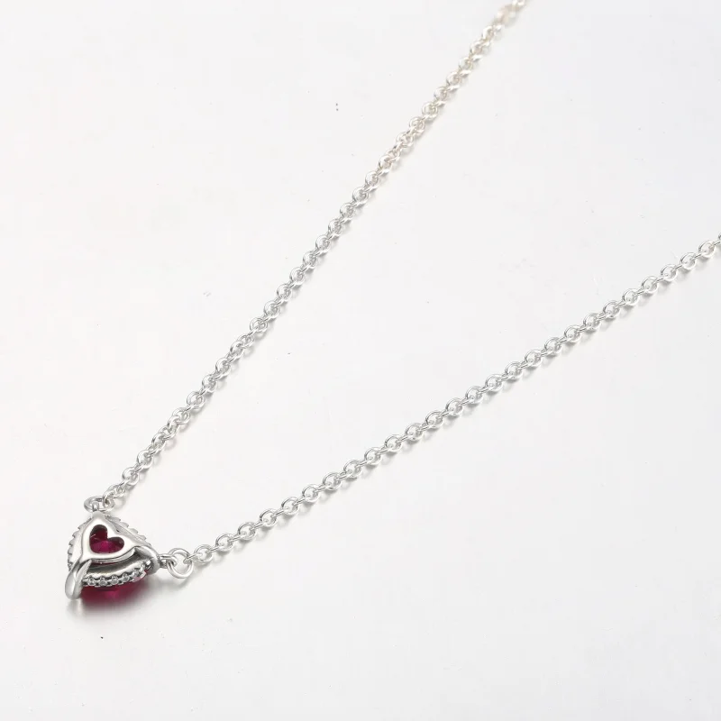 (Bild für) PANDORA Sparkling Heart Halo-Anhänger-Collier-Halskette - 392542C01 - Ansicht 6