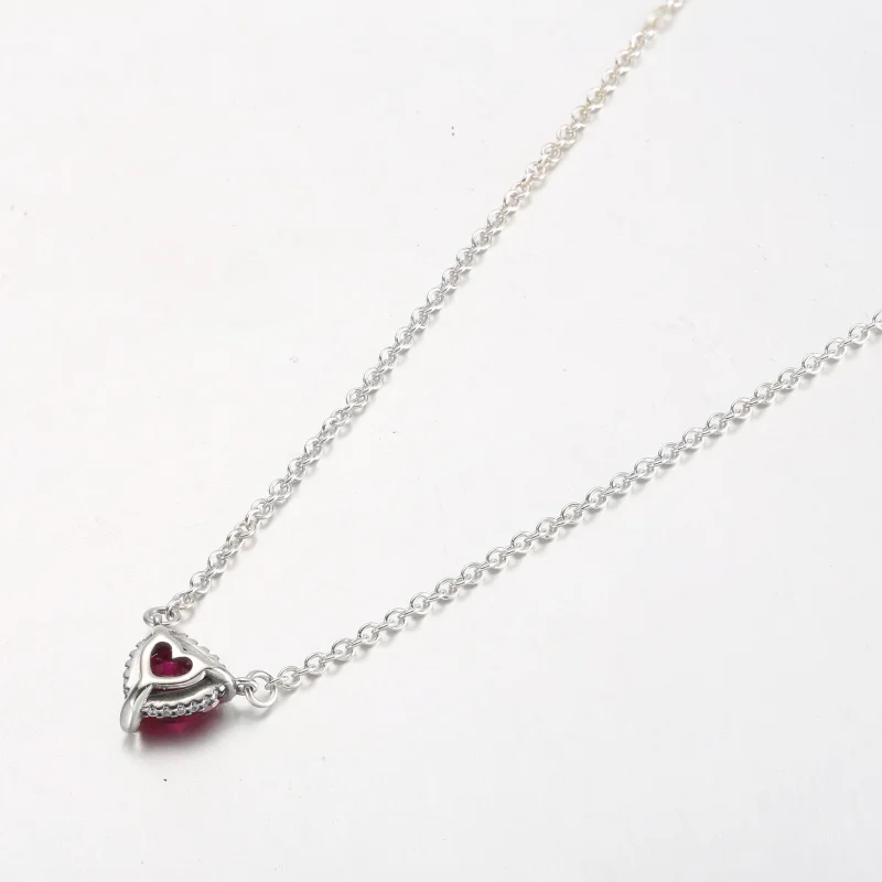 (Bild für) PANDORA Sparkling Heart Halo-Anhänger-Collier-Halskette - 392542C01 - Ansicht 10