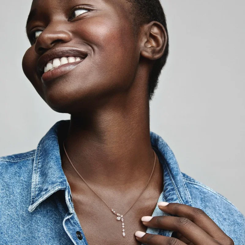 (Bild für) PANDORA Sparkling Herbarium Cluster Drop Collier-Halskette - 382386C01 - Ansicht 2