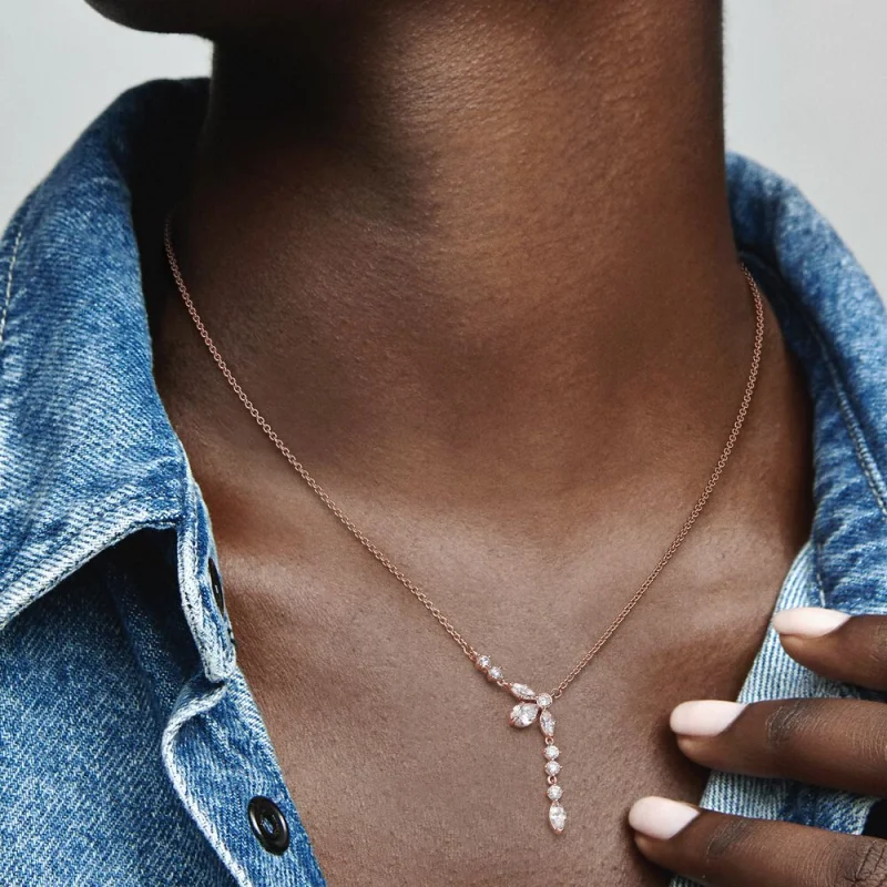 (Bild für) PANDORA Sparkling Herbarium Cluster Drop Collier-Halskette - 382386C01 - Ansicht 3