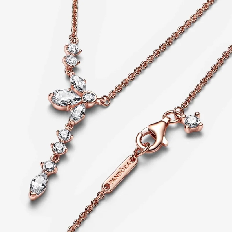 (Bild für) PANDORA Sparkling Herbarium Cluster Drop Collier-Halskette - 382386C01 - Ansicht 4