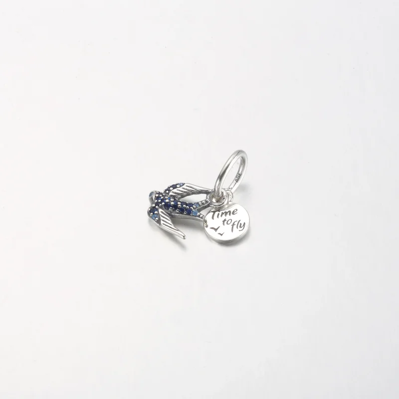 (Bild für) PANDORA Sparkling Swallow & Quote Double Dangle Charm - 792570C01 - Ansicht 5