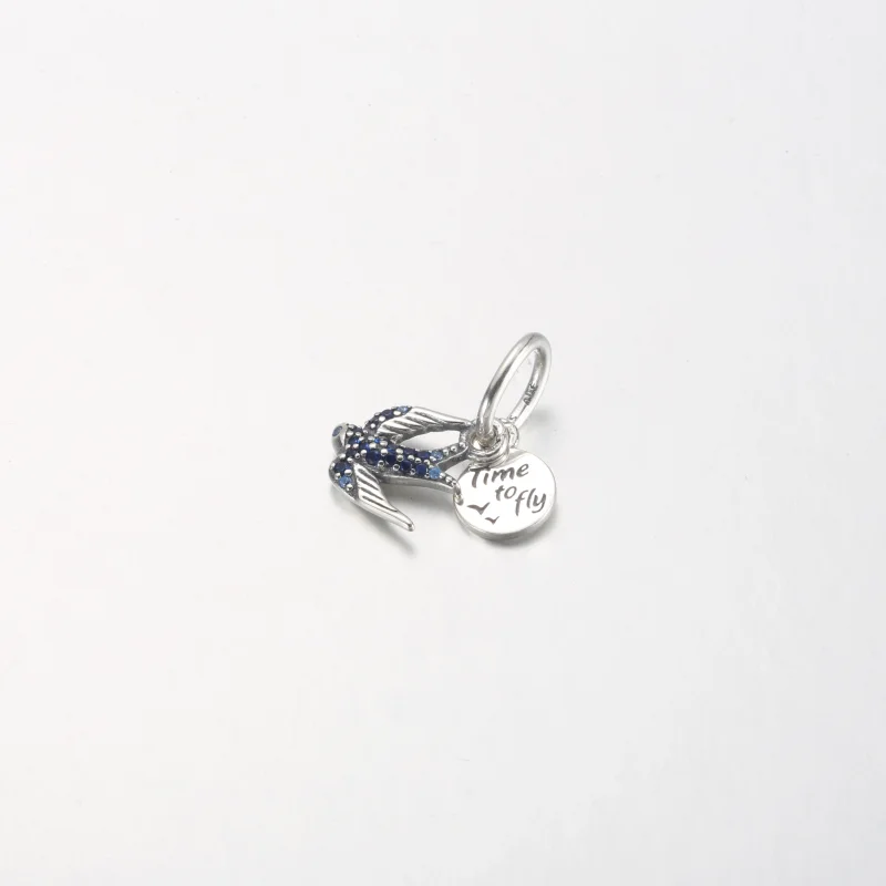 (Bild für) PANDORA Sparkling Swallow & Quote Double Dangle Charm - 792570C01 - Ansicht 8