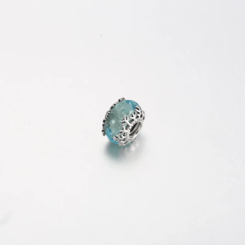 (Bild für) PANDORA Winterblauer Schneeflocken-Murano-Charm - 792377C00 - Ansicht 5