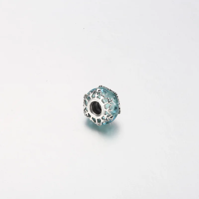 (Bild für) PANDORA Winterblauer Schneeflocken-Murano-Charm - 792377C00 - Ansicht 7