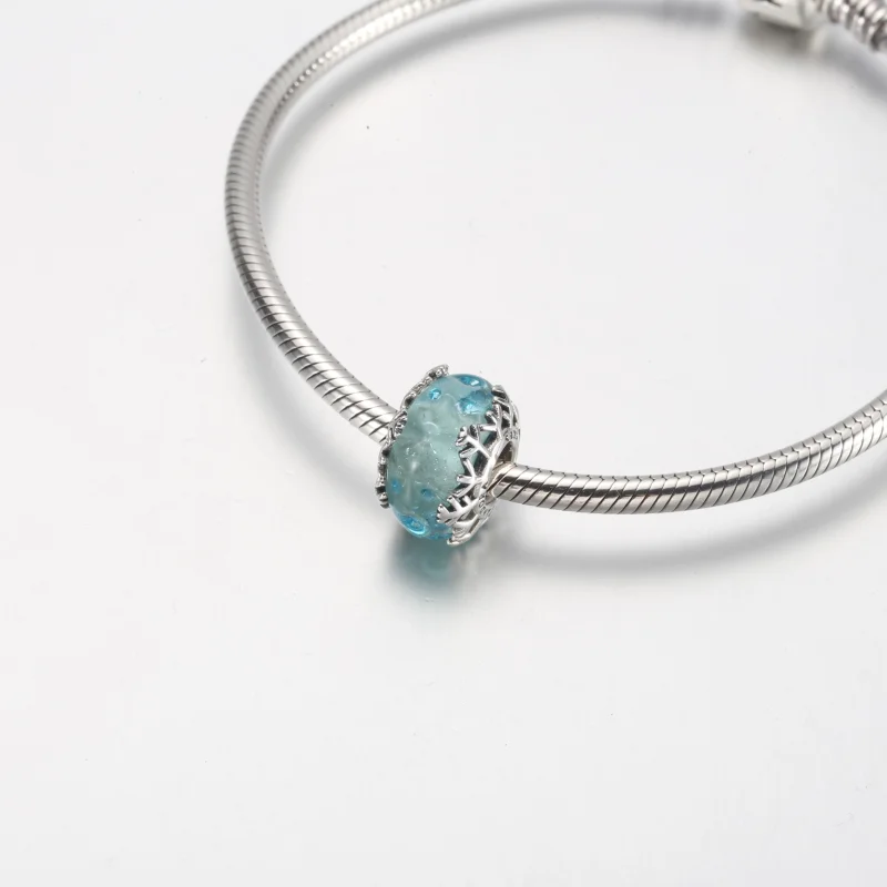 (Bild für) PANDORA Winterblauer Schneeflocken-Murano-Charm - 792377C00 - Ansicht 8