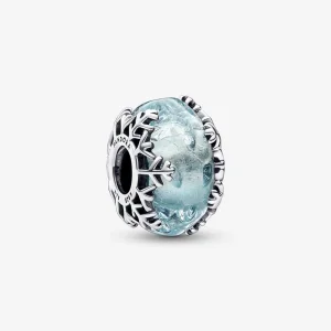 (Bild für) PANDORA Winterblauer Schneeflocken-Murano-Charm - 792377C00