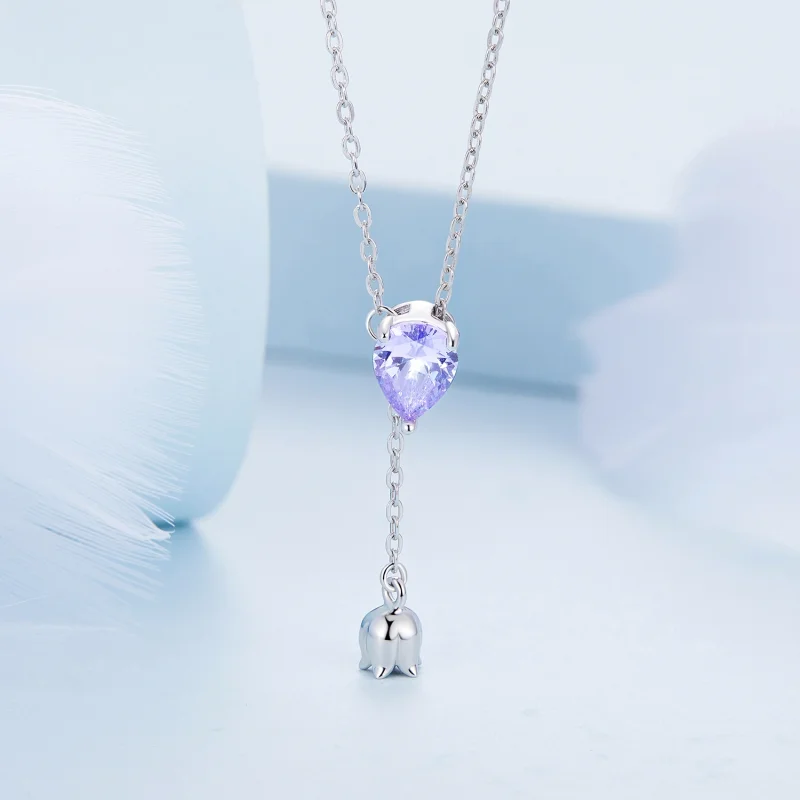 (Bild für) Amethyst-Halskette im Pandora-Stil - BSN271 - Ansicht 3