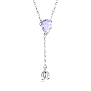 (Bild für) Amethyst-Halskette im Pandora-Stil - BSN271