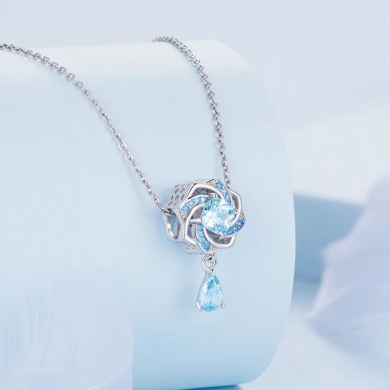 (Bild für) Blauer baumelnder Charm im Pandora-Stil - BSC751 - Ansicht 2