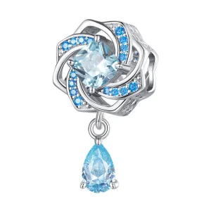 (Bild für) Blauer baumelnder Charm im Pandora-Stil - BSC751