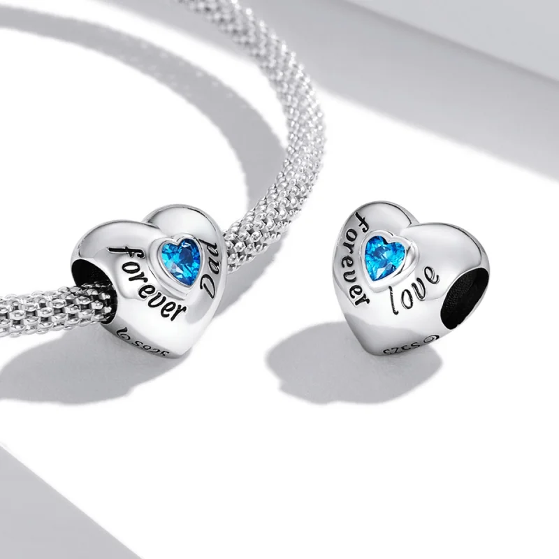 (Bild für) Charm im Pandora-Stil zum Gedenken an Papa - BSC562-BU - Ansicht 4