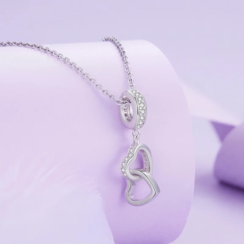 (Bild für) Charm mit verschlungenen Herzen im Pandora-Stil - SCC2455 - Ansicht 2