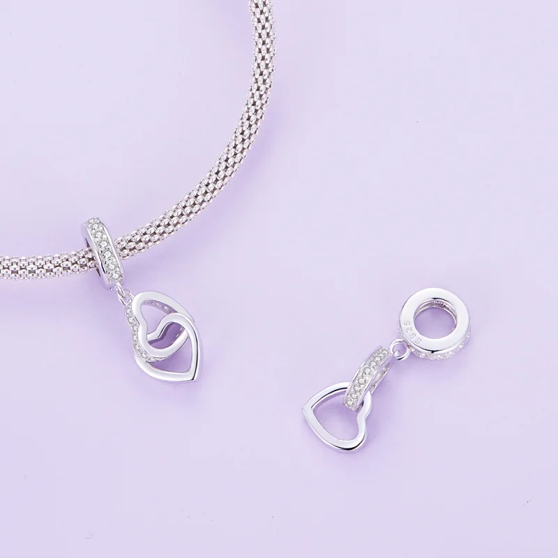 (Bild für) Charm mit verschlungenen Herzen im Pandora-Stil - SCC2455 - Ansicht 4