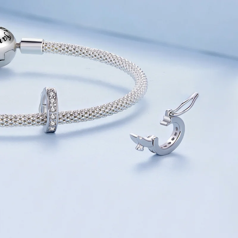 (Bild für) Clear Sparkle Spacer-Charm im Pandora-Stil - BSC886 - Ansicht 4