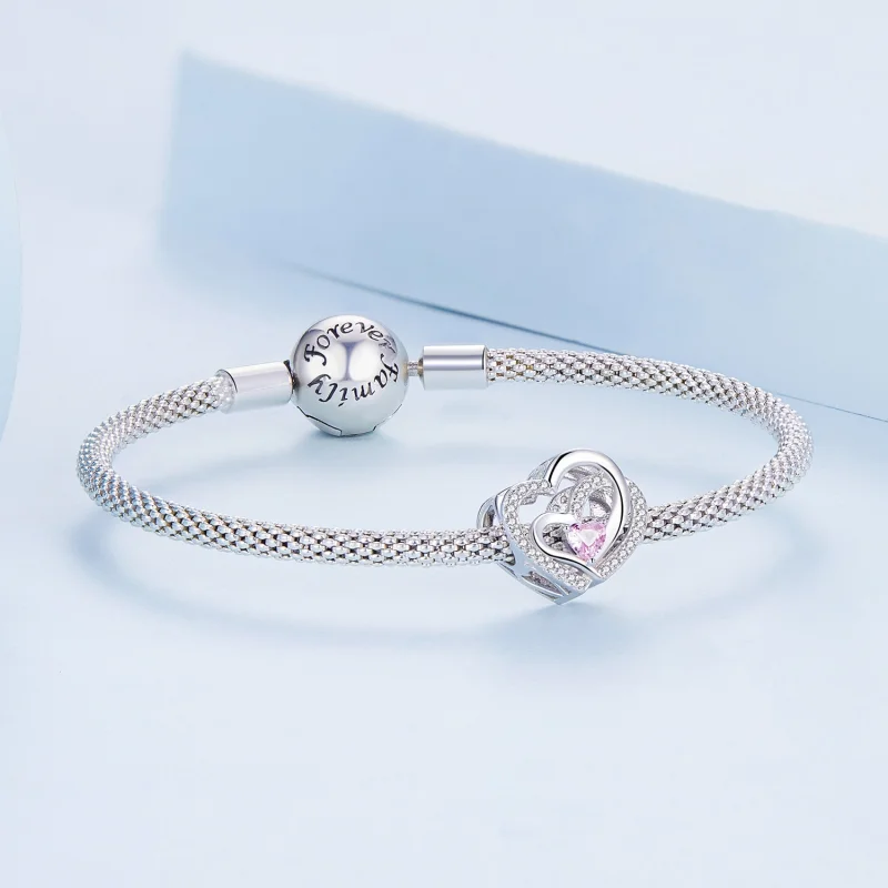 (Bild für) Doppelherz-Charm im Pandora-Stil - BSC695 - Ansicht 5