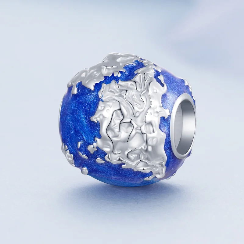 (Bild für) Globus-Charm im Pandora-Stil - BSC846 - Ansicht 2