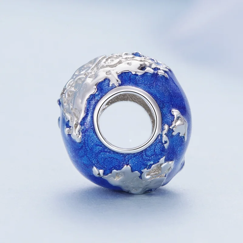 (Bild für) Globus-Charm im Pandora-Stil - BSC846 - Ansicht 3