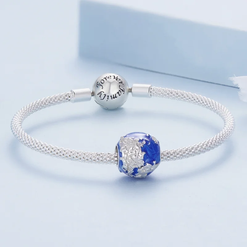 (Bild für) Globus-Charm im Pandora-Stil - BSC846 - Ansicht 5