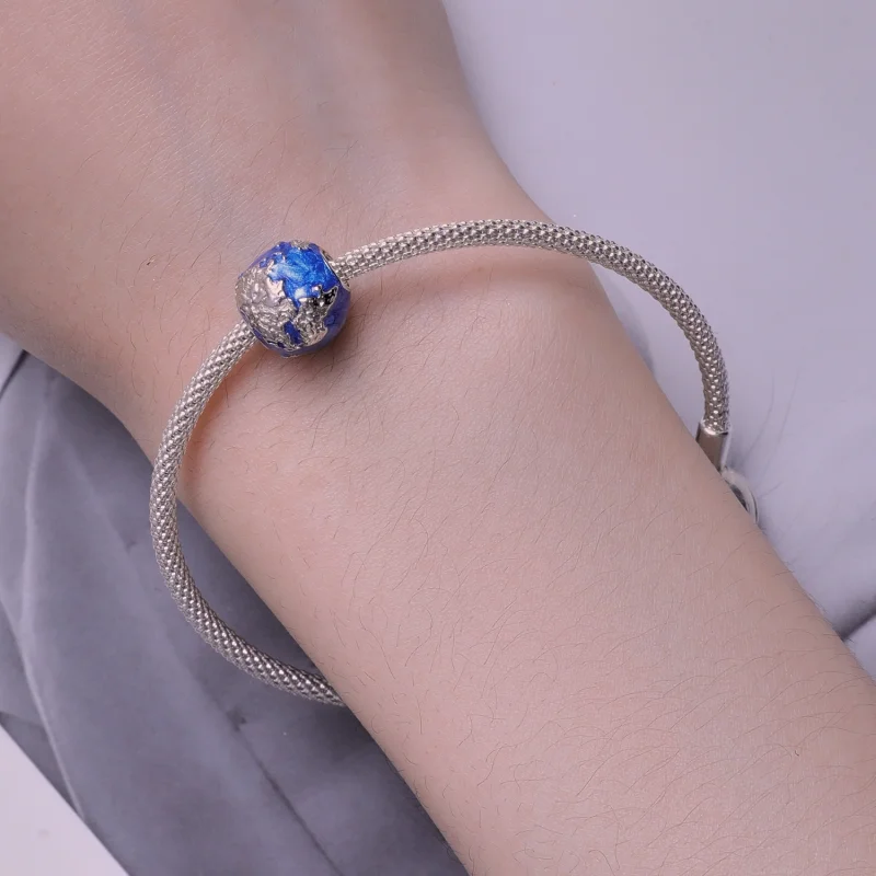 (Bild für) Globus-Charm im Pandora-Stil - BSC846 - Ansicht 6