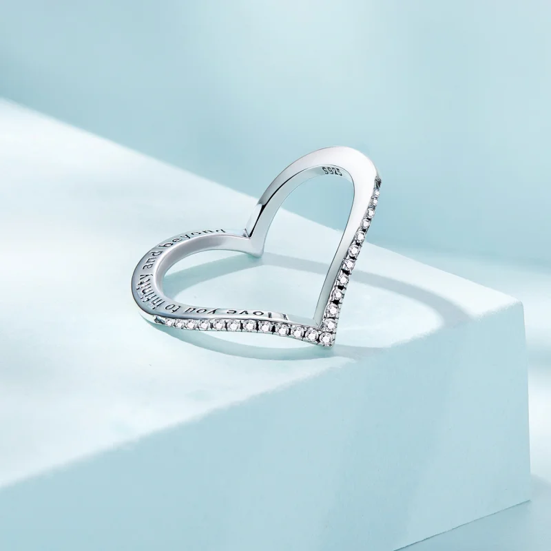(Bild für) Herz-Wunschknochen-Ring im Pandora-Stil - SCR856 - Ansicht 3