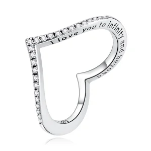 (Bild für) Herz-Wunschknochen-Ring im Pandora-Stil - SCR856