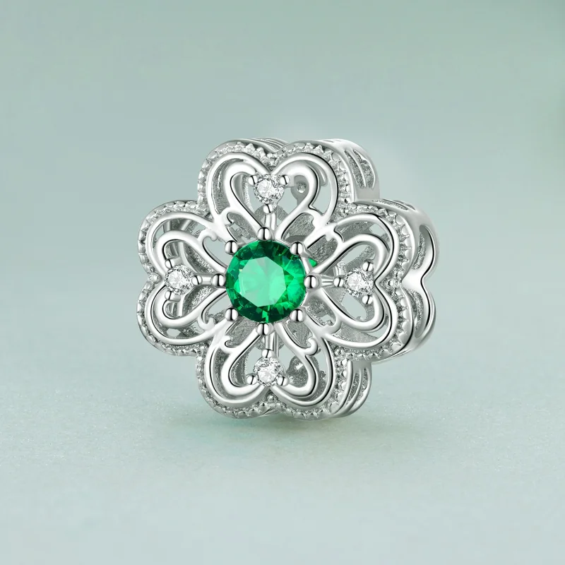 (Bild für) 4-blättriges Kleeblatt-Charm im Pandora-Stil - BSC759 - Ansicht 2