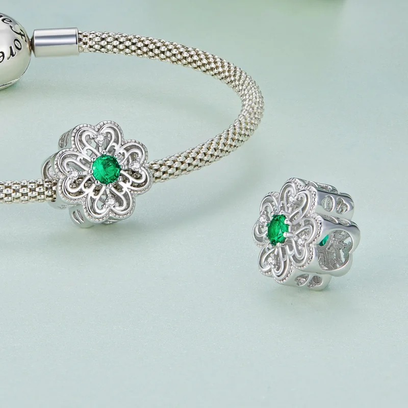 (Bild für) 4-blättriges Kleeblatt-Charm im Pandora-Stil - BSC759 - Ansicht 4