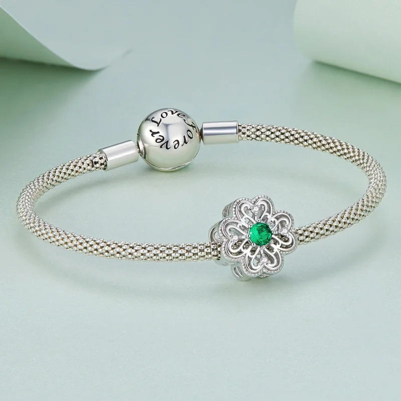 (Bild für) 4-blättriges Kleeblatt-Charm im Pandora-Stil - BSC759 - Ansicht 5