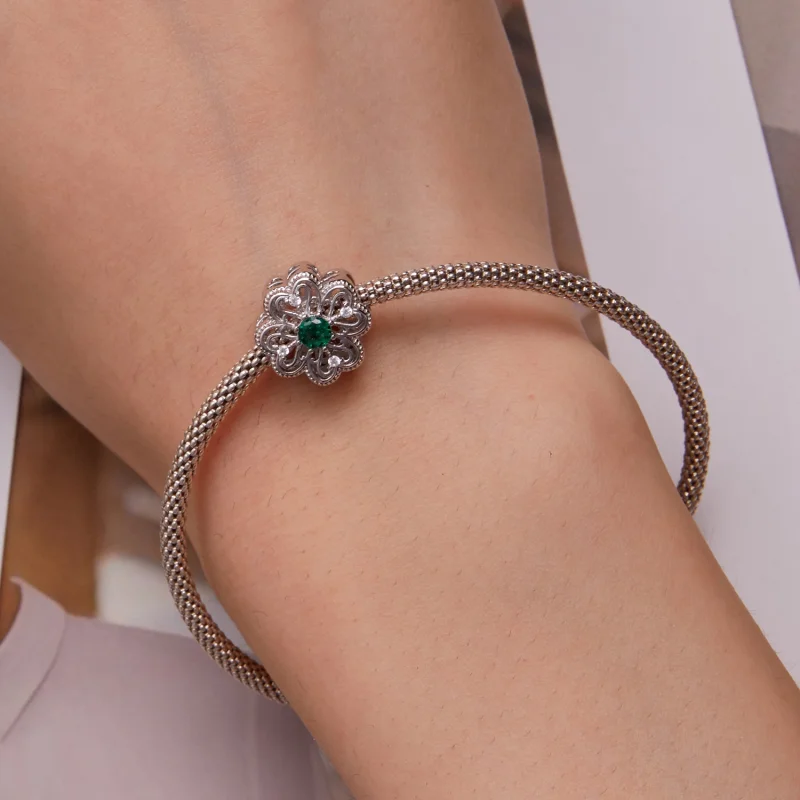 (Bild für) 4-blättriges Kleeblatt-Charm im Pandora-Stil - BSC759 - Ansicht 6