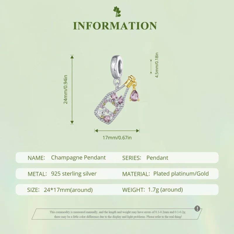 (Bild für) Pandora Charm Champagne - BSC863 - Ansicht 6