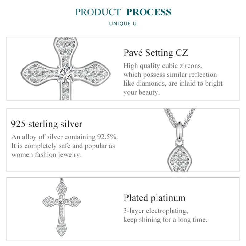 (Bild für) Pandora Kreuz Kette - BSN303 - Ansicht 6