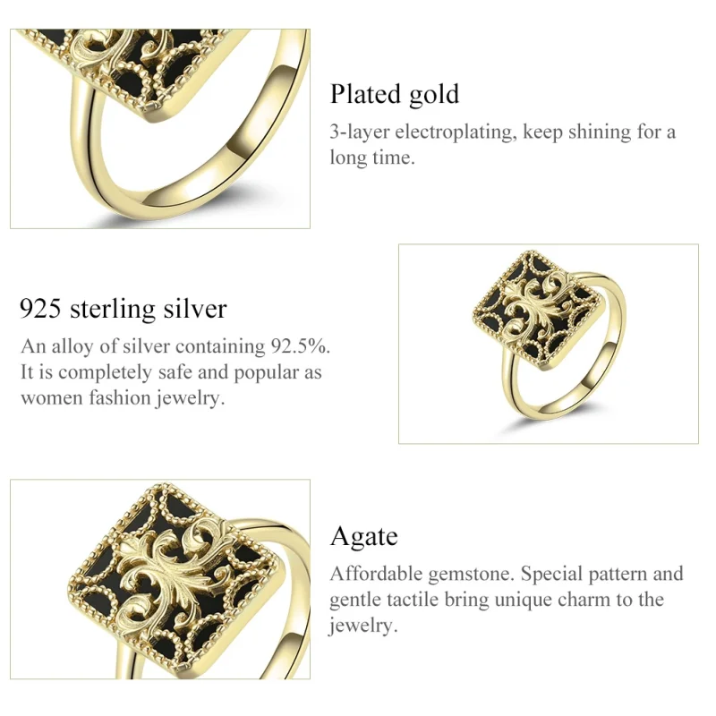 (Bild für) Pandora Ring Eckig - BSR189 - Ansicht 4