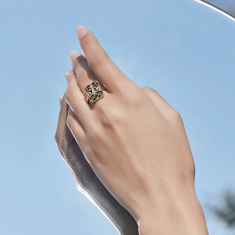 (Bild für) Pandora Ring Eckig - BSR189 - Ansicht 6