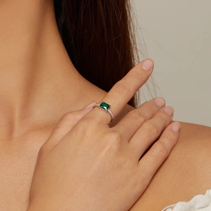 (Bild für) Pandora Ring Grüner Stein - BSR461 - Ansicht 4