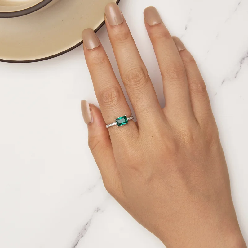(Bild für) Pandora Ring Grüner Stein - BSR461 - Ansicht 5