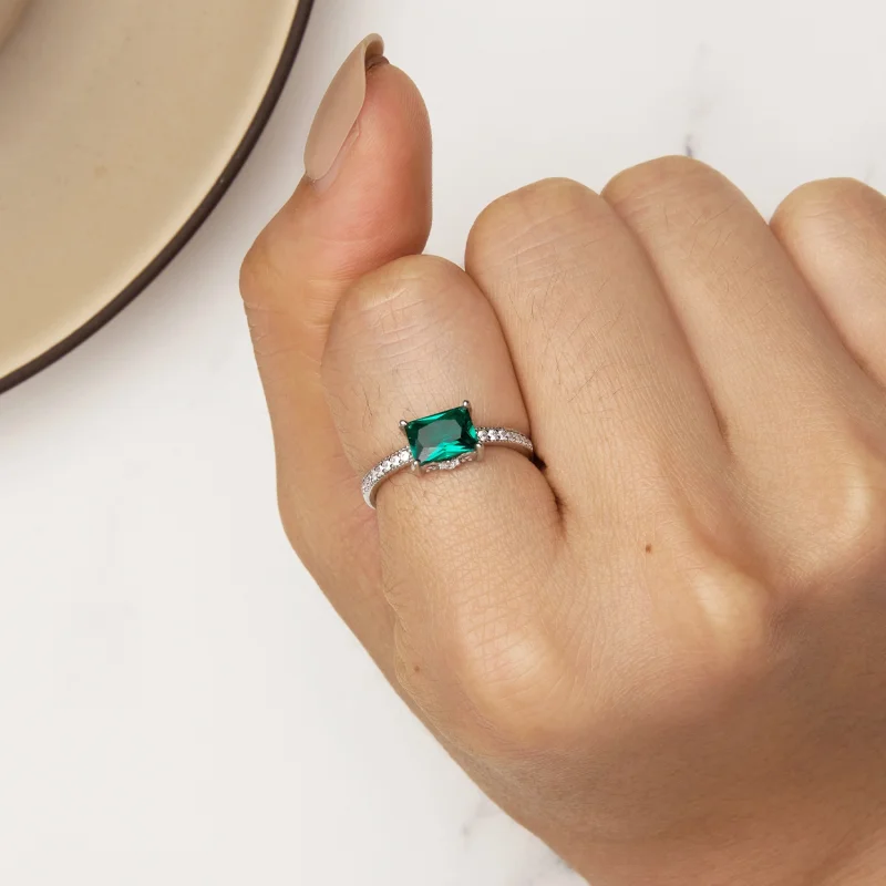 (Bild für) Pandora Ring Grüner Stein - BSR461 - Ansicht 6