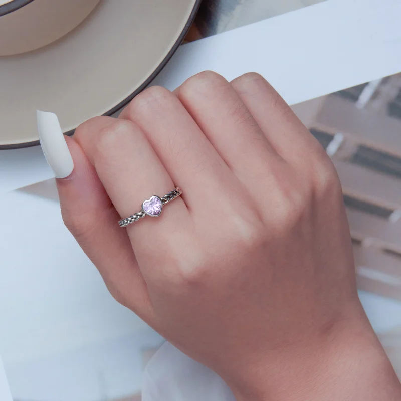 (Bild für) Pandora Ring Rosa Herz - SCR865 - Ansicht 6