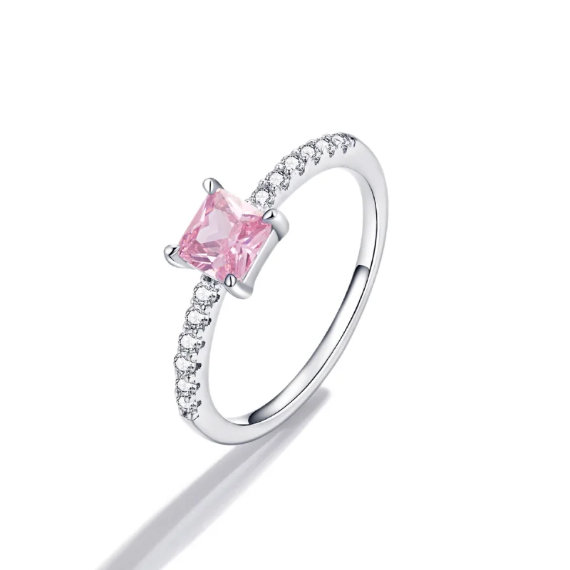 (Bild für) Quadratischer glitzernder Halo-Ring im Pandora-Stil - BSR191 - Ansicht 2