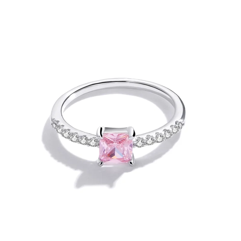 (Bild für) Quadratischer glitzernder Halo-Ring im Pandora-Stil - BSR191 - Ansicht 5