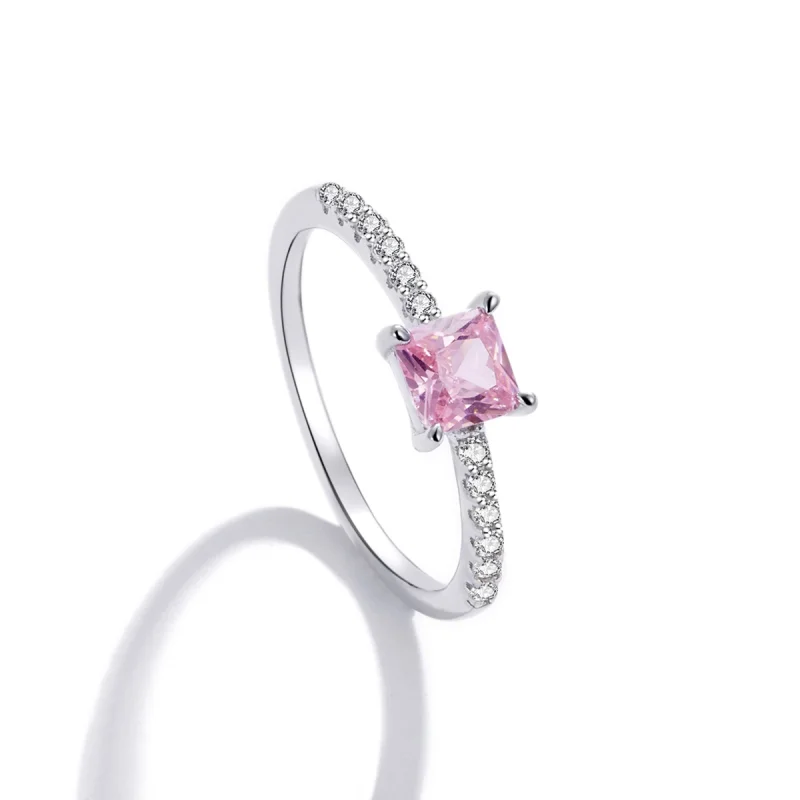 (Bild für) Quadratischer glitzernder Halo-Ring im Pandora-Stil - BSR191 - Ansicht 6