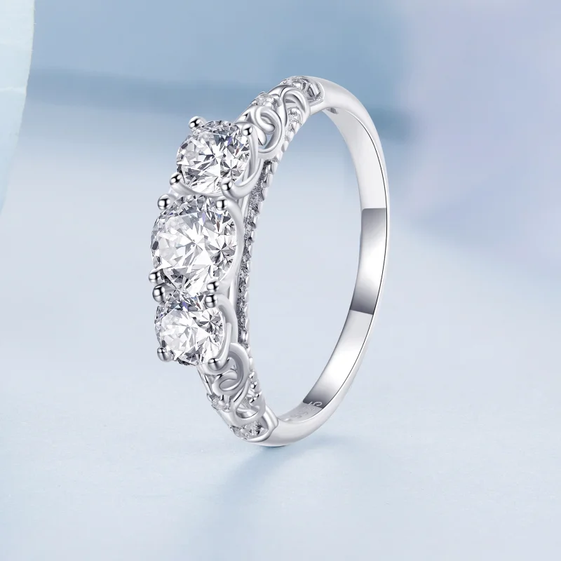 (Bild für) Ring mit drei Steinen im Pandora-Stil - BSR318 - Ansicht 2