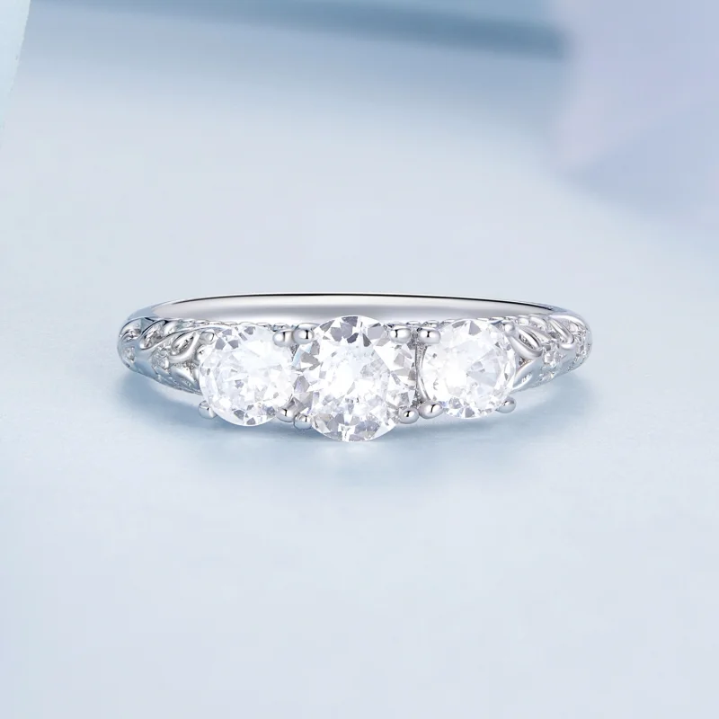 (Bild für) Ring mit drei Steinen im Pandora-Stil - BSR318 - Ansicht 3