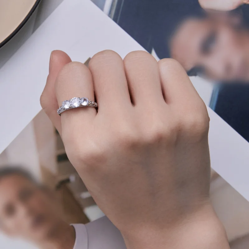 (Bild für) Ring mit drei Steinen im Pandora-Stil - BSR318 - Ansicht 6