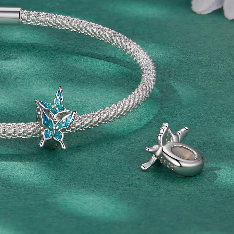 (Bild für) Spacer-Charm im Schmetterlingsstil im Pandora-Stil - BSC789 - Ansicht 4
