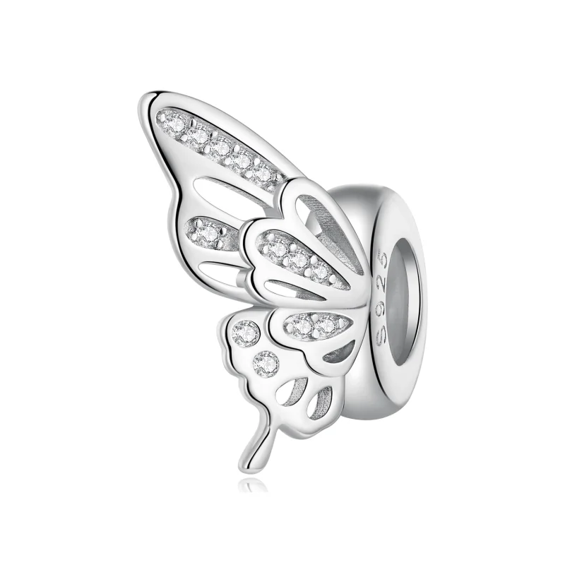 (Bild für) Spacer-Charm mit Schmetterlingen im Pandora-Stil - BSC823 - Ansicht 2