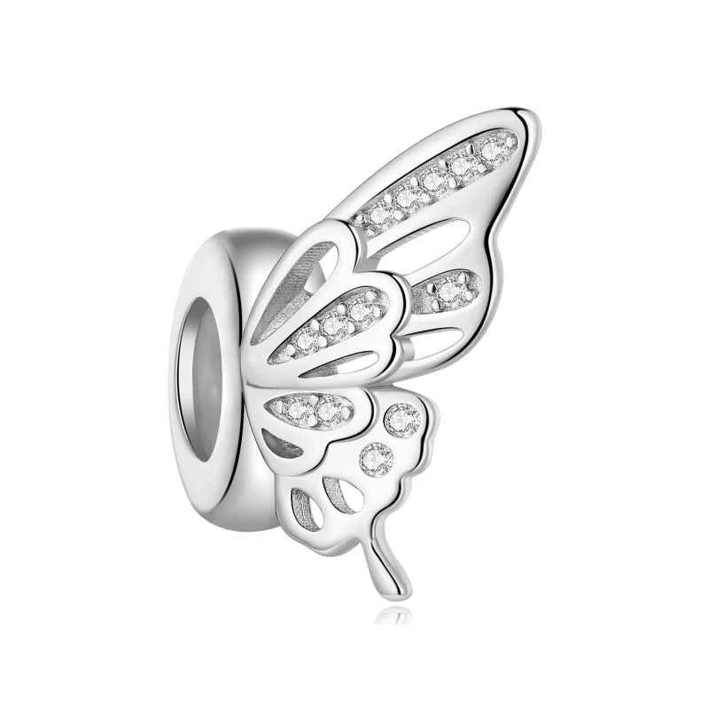(Bild für) Spacer-Charm mit Schmetterlingen im Pandora-Stil - BSC823 - Ansicht 3